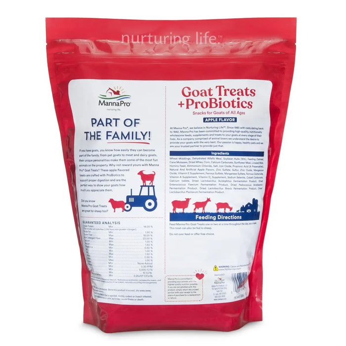 Manna Pro Goat Treats + ProBiotics Apple Flavor - 5 lb