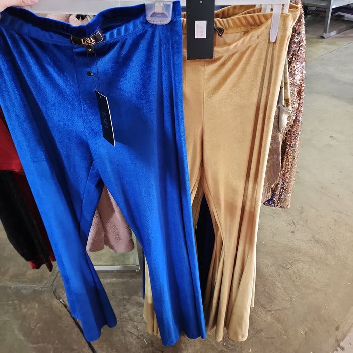 VELOUR PANTS BLUE