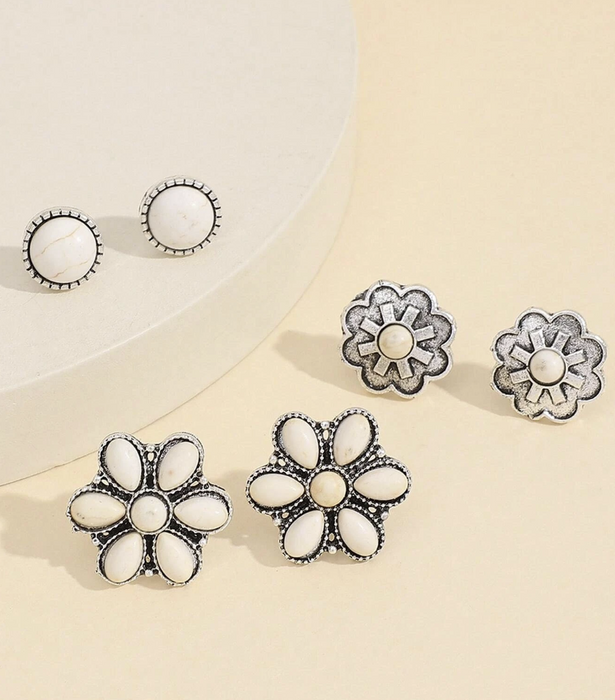 Flower Decor Stud Earrings