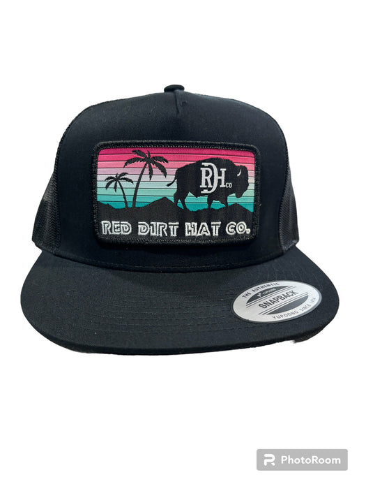 MIAMI VICE- BLACK/BLACK 5 PANEL- RED DIRT