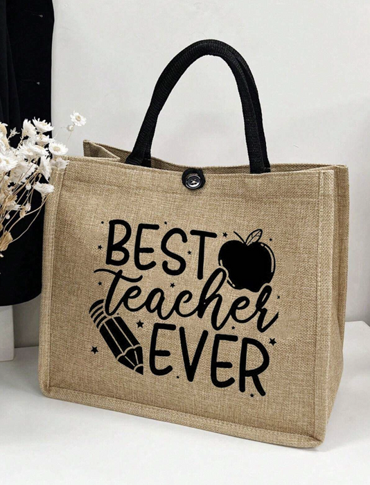 Versatile Portable Tote Bag For Teacher 'Best Teacher Ever"