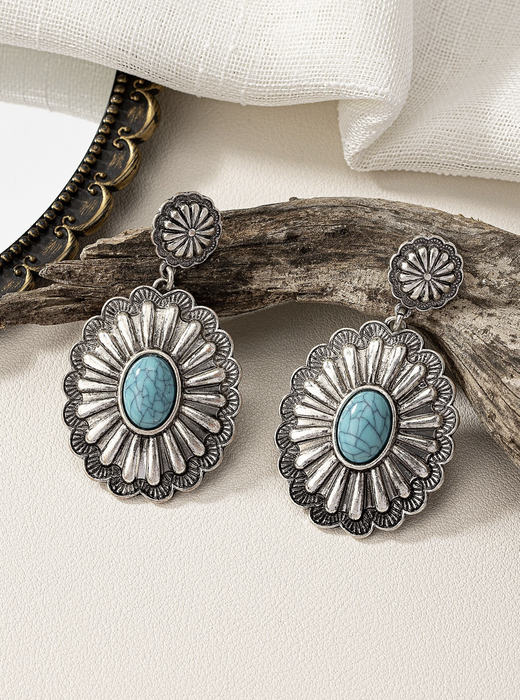 Fashionable Retro Turquoise Earrings For Women