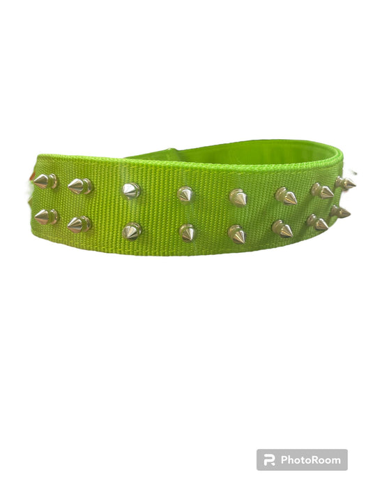 18'' PET COLLAR - LIGHT GREEN SPIKE