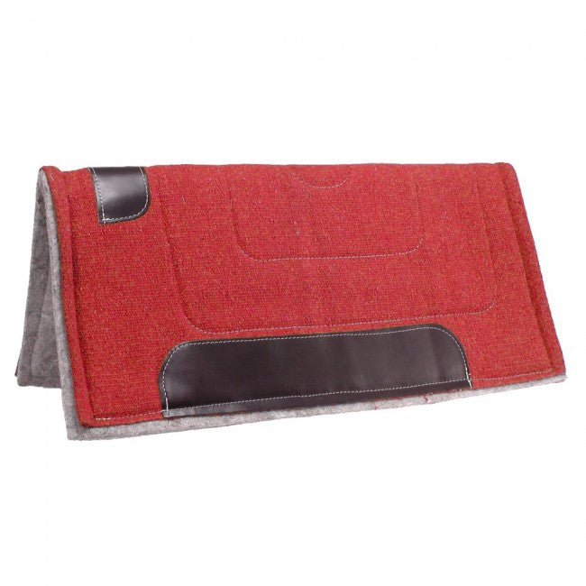 TOUGH1 OTTAWA SADDLE PAD - HEAVY FELT LINED = 32X32, RED