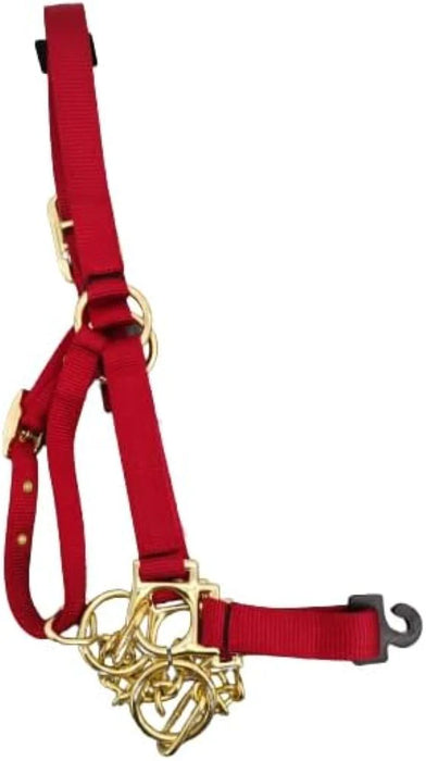 CONTROL CALF HALTER W/ CHAIN - RED