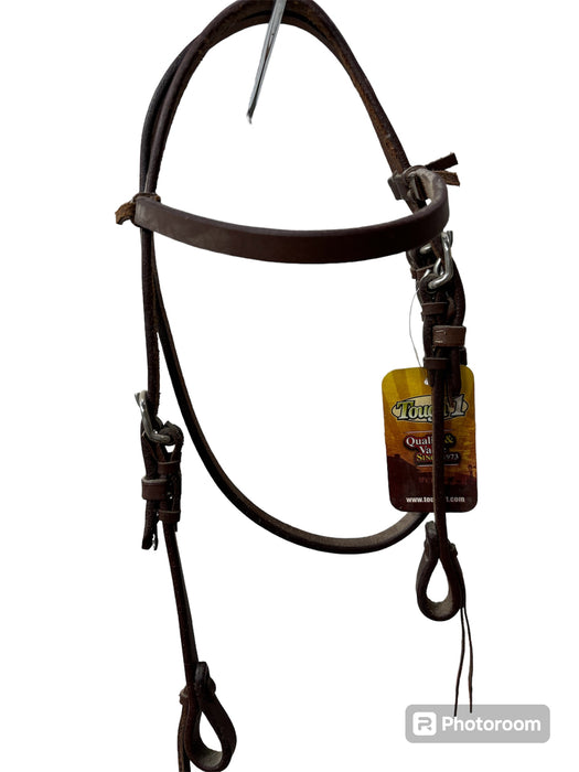 Miniature Harness Leather Browband Headstall with Tie Ends