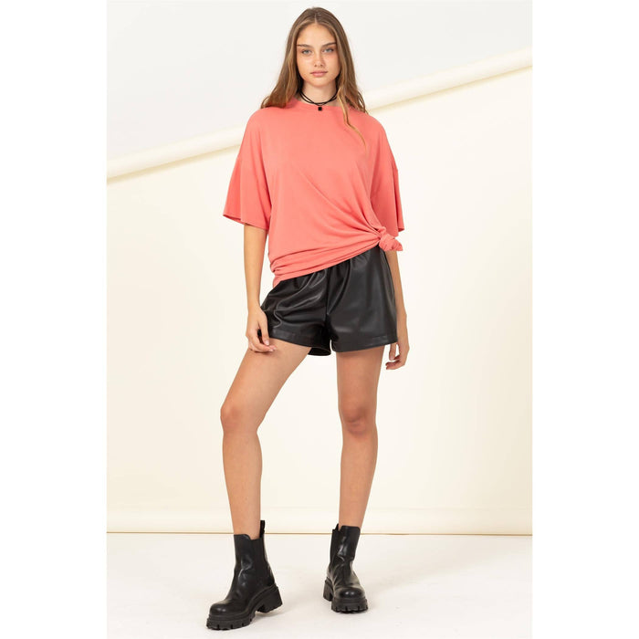 OVERSIZED SHORT SLEEVE BASIC TOP