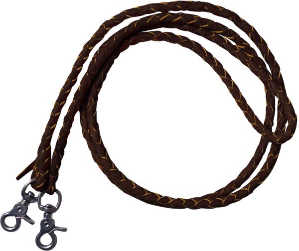 5835 - Leather Braided Roping Reins/MEDIUM OIL