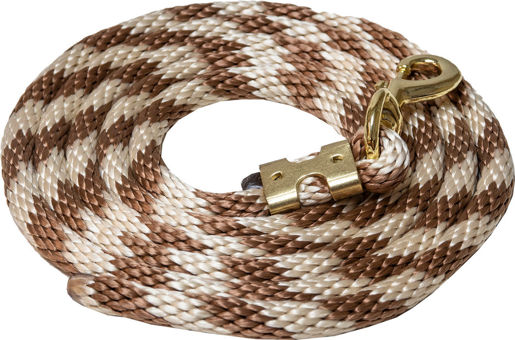 Poly Lead Rope 5/8"x 8 Bolt Snap - Tan/Cream