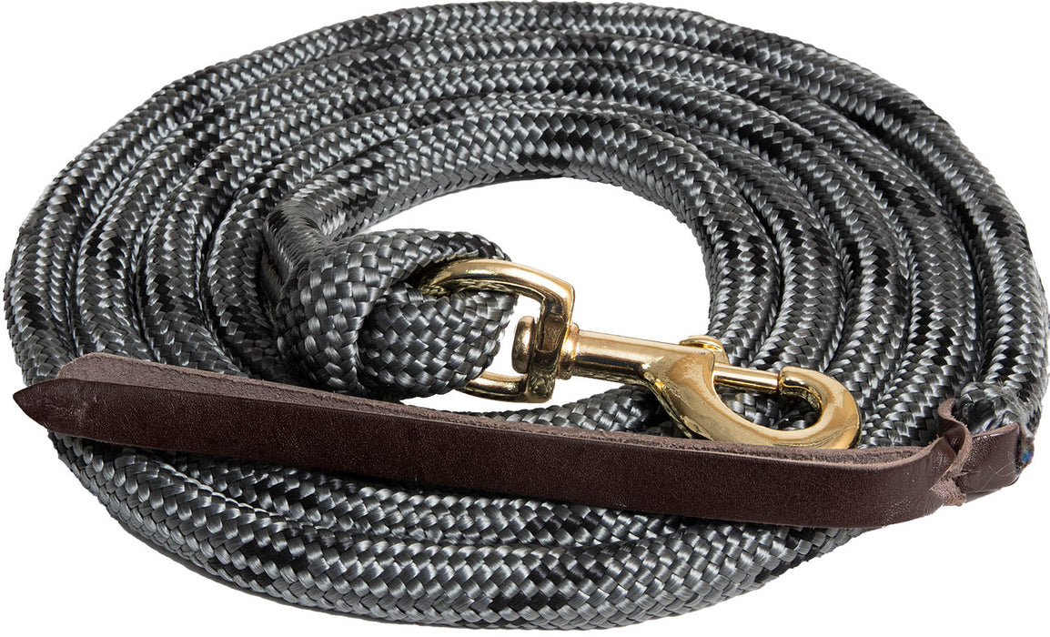 Poly Cowboy Lead Rope 5/8" X 9 Bolt Snap - Grey/Black