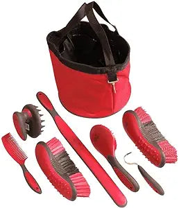 8-PIECE GREAT GRIP GROOMING SET-RED