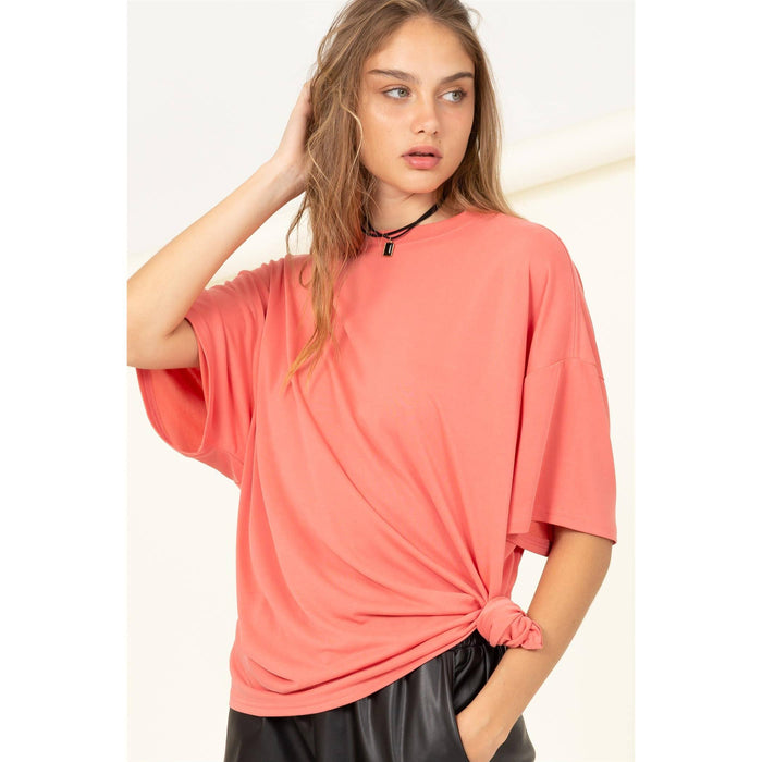 OVERSIZED SHORT SLEEVE BASIC TOP