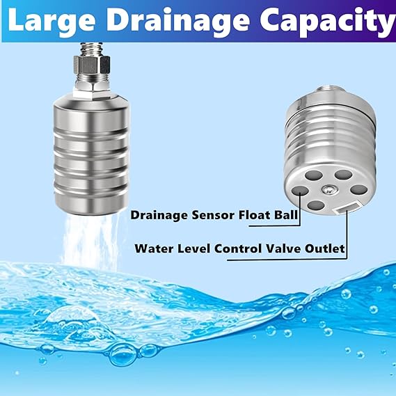 Float Valve for Water Tank - Automatic Water Level Control Float Ball Valve Adjustable 304 Stainless Steel 1/2"