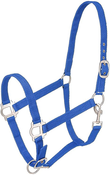 ROYAL BLUE - Tough-1 Nylon Halter with Satin Hardware