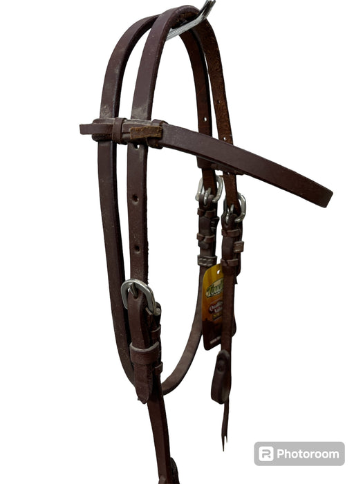 Miniature Harness Leather Browband Headstall with Tie Ends