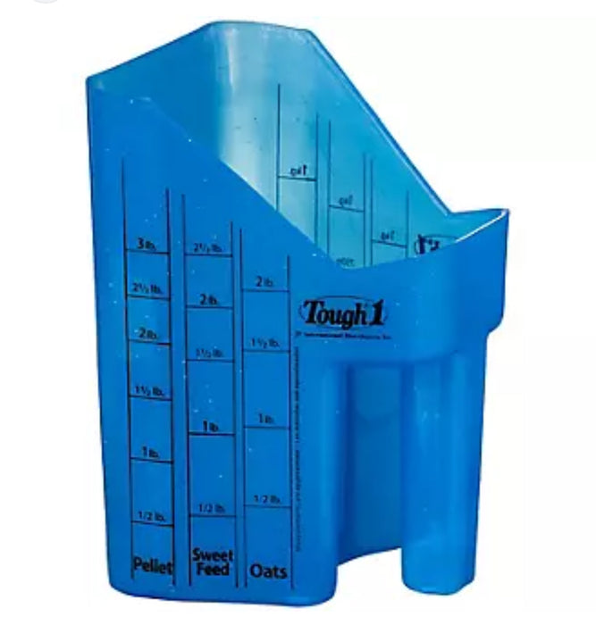 TOUGH1 FEED SCOOP WITH MEASUREMENTS (BLUE)