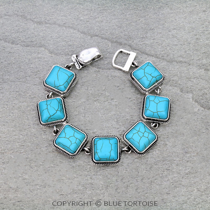 Western Square Stone Magnetic Bracelet