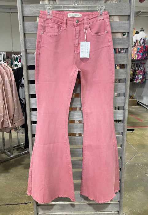 Pink Denim Bell Bottom Pants