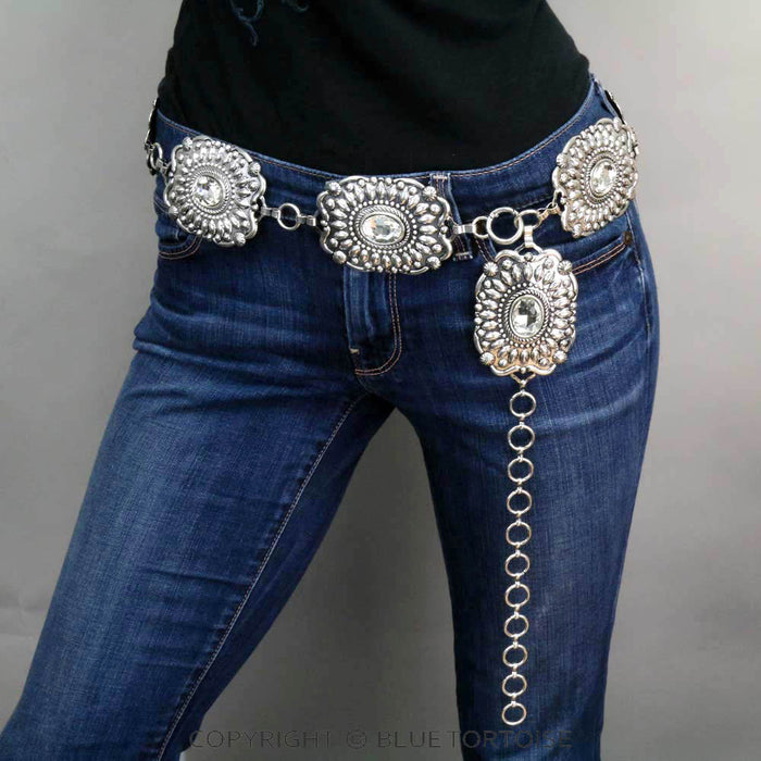 Chunky Western Concho Stone Lightweight Belt