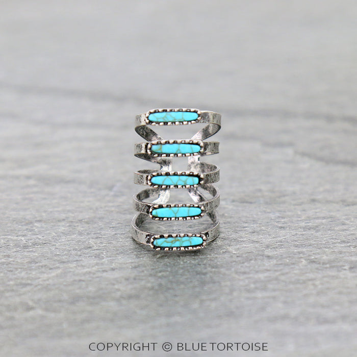 Western Design Stone Cuff Ring