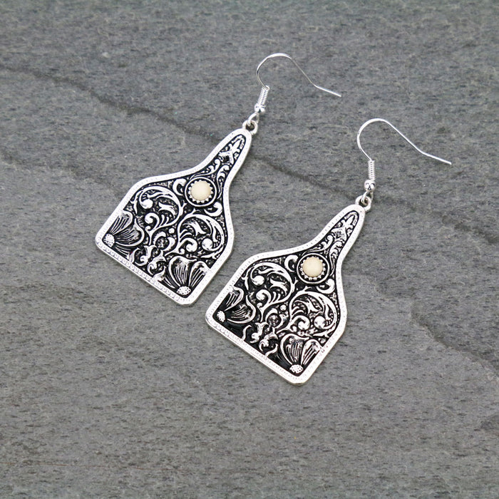 Patterned Casting Dangle Earrings