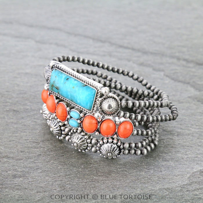 Western Concho Stone Stackable Bracelets