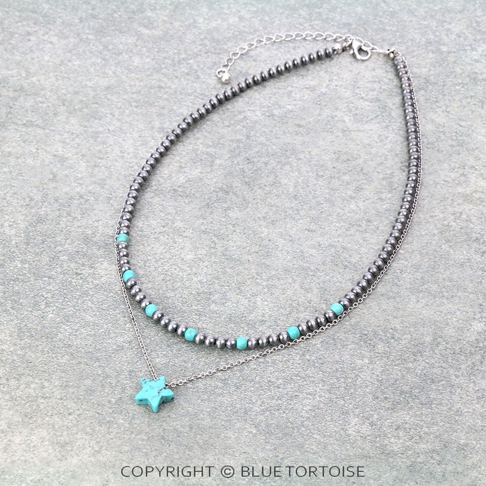 Star Stone 2Row Necklace