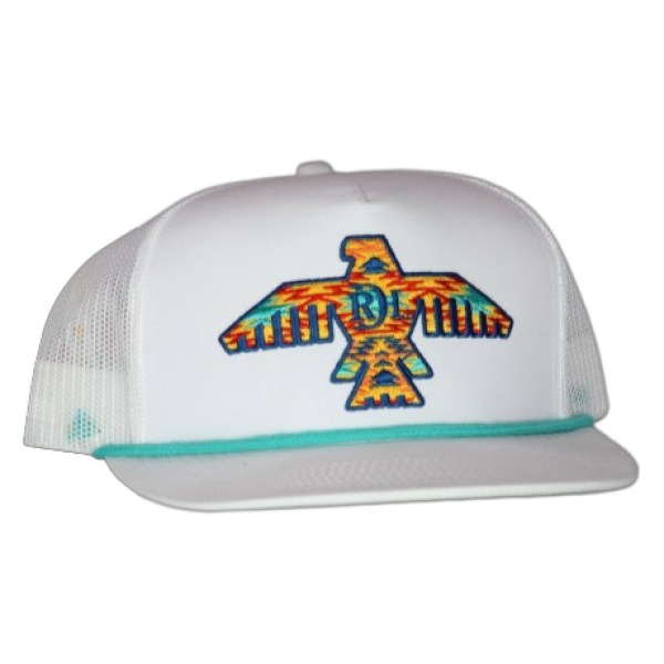 JUNE- WHITE/WHITE/TURQUOISE-RED DIRT CAP