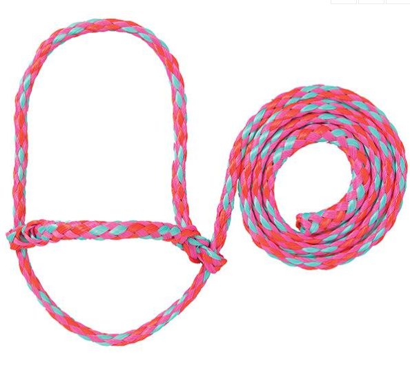 Poly Rope Halter - Sheep / Goat - pink/red/green