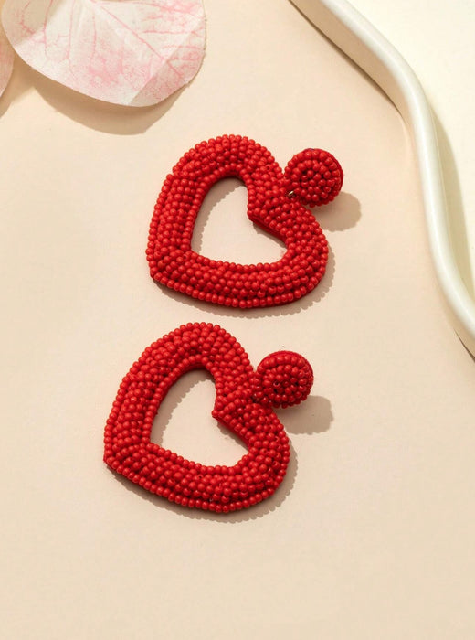 Bohemian Style Handmade Heart Shape Earrings