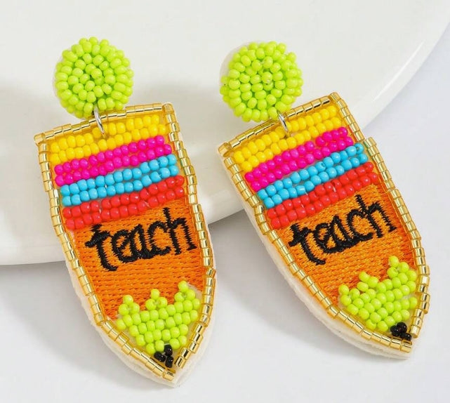 Pencil bead earrings