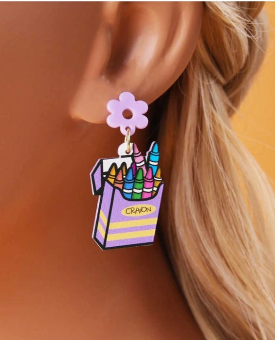 Crayon drop earrings