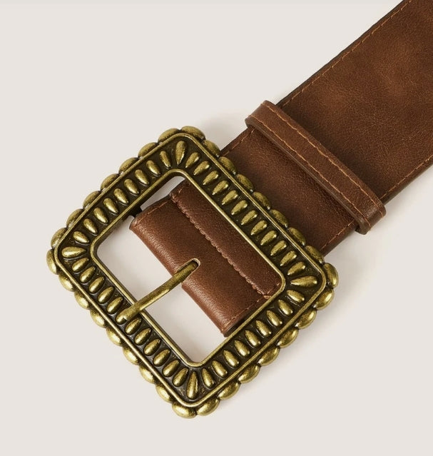 Square Metal Buckle Belt