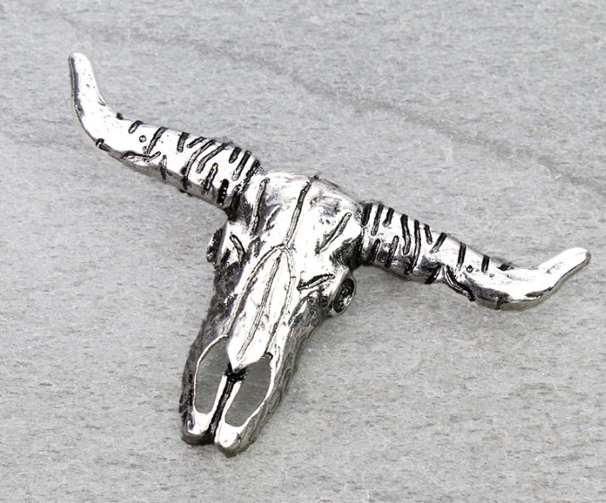 Western Steer Skull Hat Pin