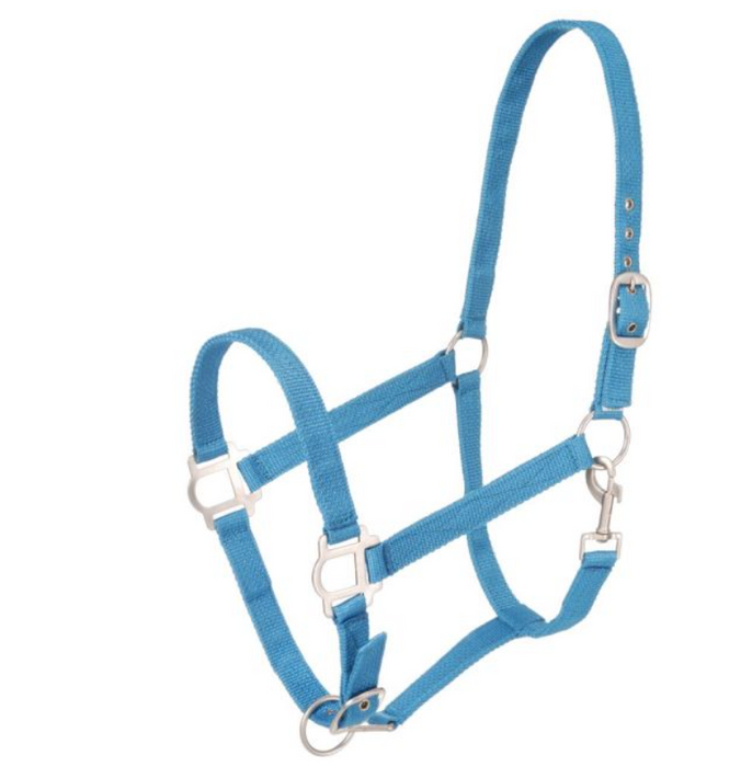 TURQUOISE - Tough-1 Nylon Halter with Satin Hardware