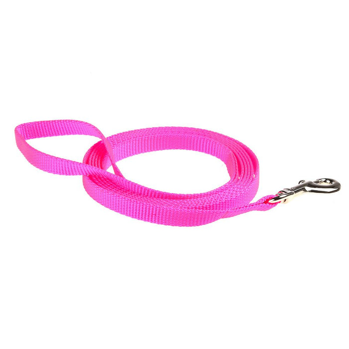 1" DOUBLE LAYER NYLON LEASH 4' HOT PINK