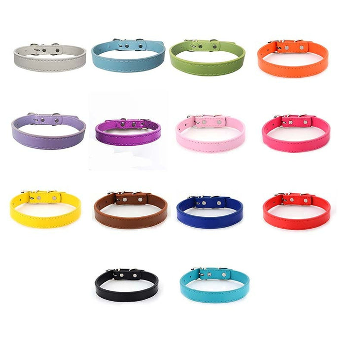 PET COLLAR LEATHER M-ASST COLORS