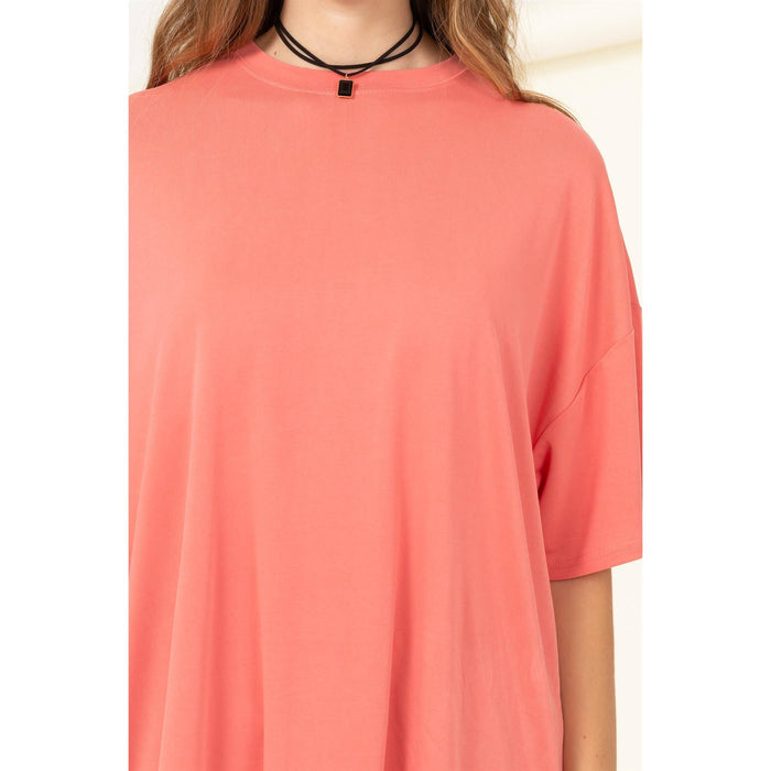 OVERSIZED SHORT SLEEVE BASIC TOP