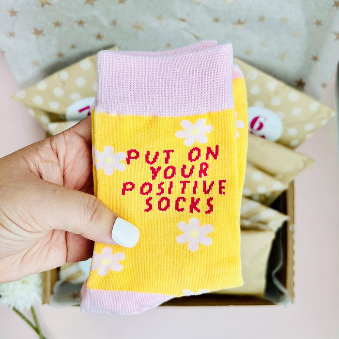 "Put on your Positive Socks" | Cute Socks Inspirational Gift