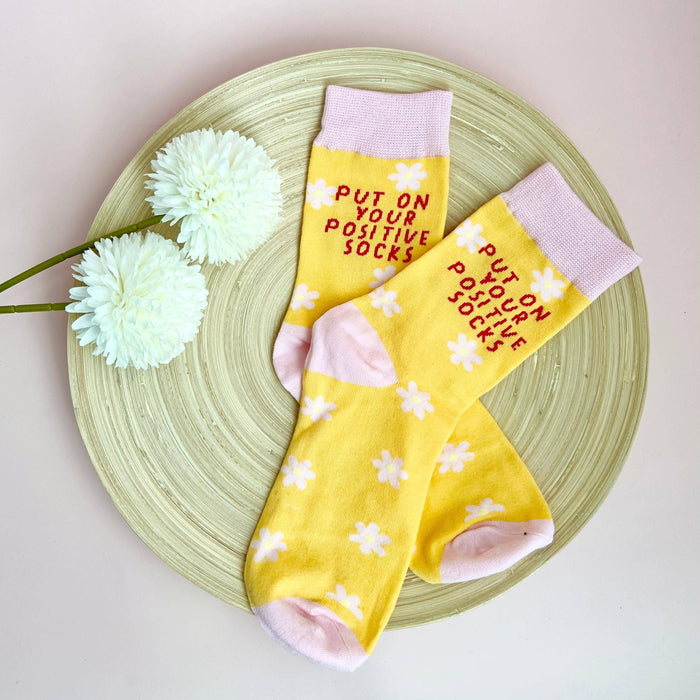 "Put on your Positive Socks" | Cute Socks Inspirational Gift