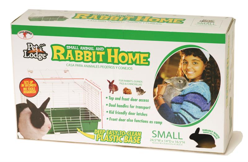 RABBIT HOME, 24.5", GREEN PLASTIC BOTTOM