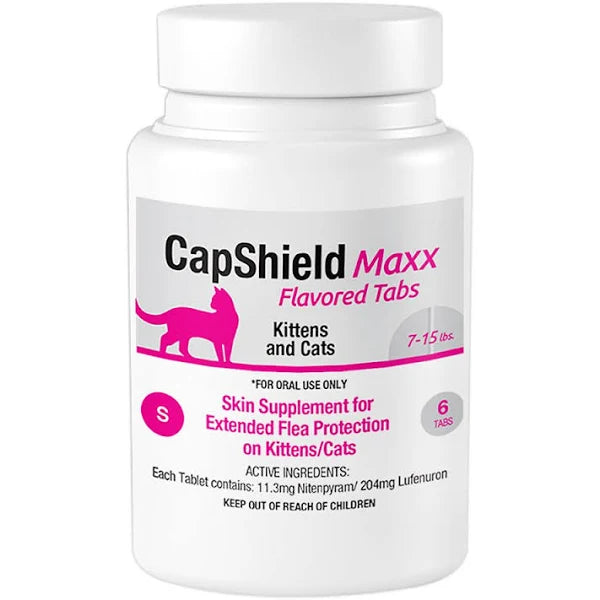 Capshield Maxx Cat and kitten Flea Protection / 7-15 lb / 6 tablets - (Single tablet can be given once monthly as needed)