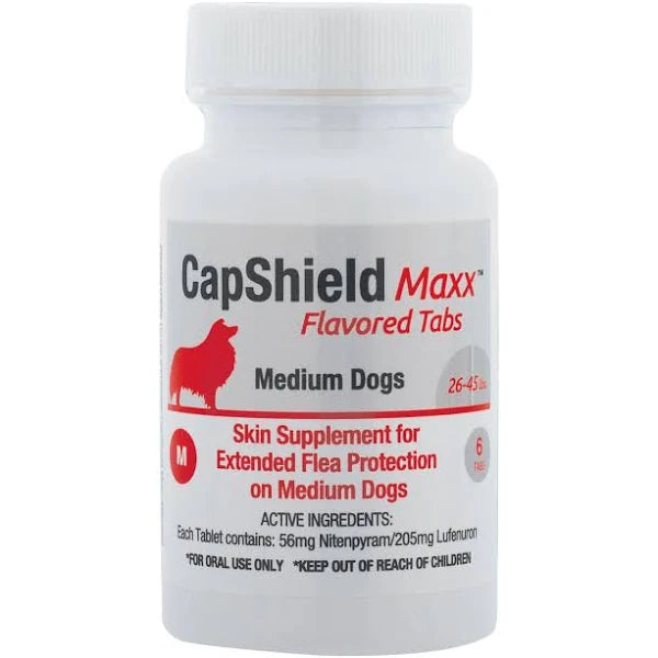 Capshield Maxx Flea Protection / 26-45 lb / 6 tablets - (Single tablet can be given once monthly as needed)