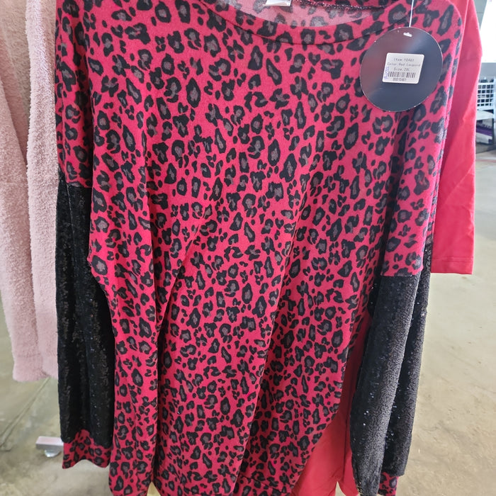 10461  Blouse RED LEOPARD 2XL