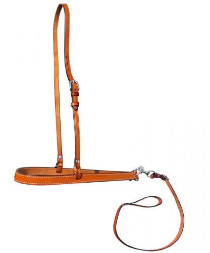 COW LEATHER ADJ. SMOOTH LEATHER NOSEBAND AND TIE DOWN.