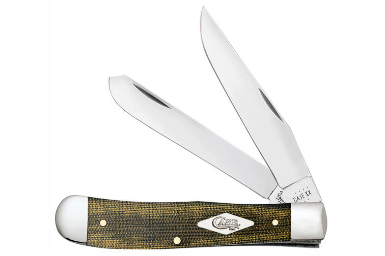 CASE XX - Trapper Smooth Black, Green, & Natural Canvas Micarta