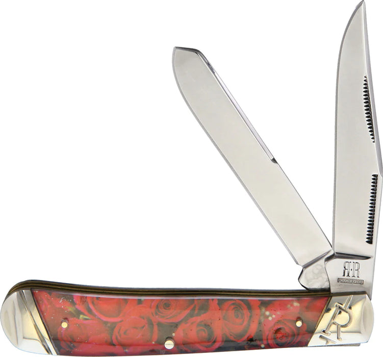 Rough Ryder- RED ROSES FLOWER TRAPPER FOLDING POCKET KNIFE 2097