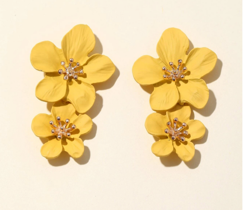 Flower Decor Drop Earrings