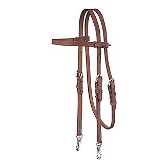 Harness Leather Browband Headstall w/Snap Ends