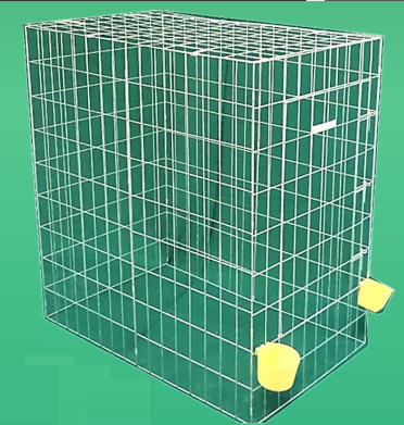 Mini Flyer Square Cage - (Jaula gallinas/gallos) - cuadro grande/ jaula alta